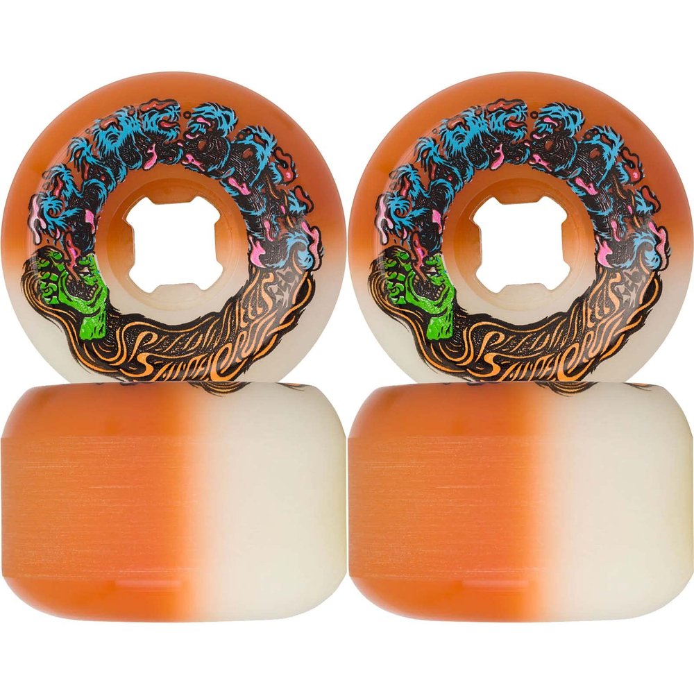 56mm Hairballs 50-50 Orange 95a Slime Balls Skateboard Wheels