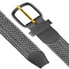 2 Count 7001 Leather Covered Buckle Woven Elastic Stretch Belt 1-1/4"(32mm) Wide (Gray, 4XL) view 2