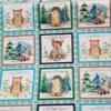 3 Wishes Forest Friends Boy 18681 Multi Block Panel on Plaid view 1