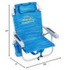 Tommy Bahama Backpack Beach Chair-New 2022 Designs-5-Position Classic Lay Flat-Insulated Cooler Towel Bar-Storage Pouch Aluminum (Sailfish and Palms) view 2