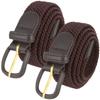 2 Count 7001 Leather Covered Buckle Woven Elastic Stretch Belt 1-1/4"(32mm) Wide (Brown, S) view 1