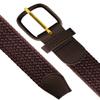 2 Count 7001 Leather Covered Buckle Woven Elastic Stretch Belt 1-1/4"(32mm) Wide (Brown, S) view 2