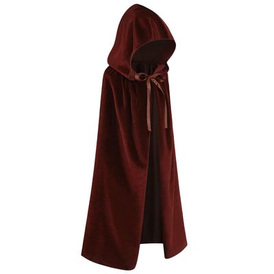 Regenboog Kids Velvet Cape with Hood,39inch,Brown Cloak for Kids,Short Velvet Cape Women