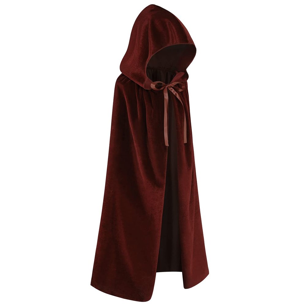 Regenboog Kids Velvet Cape with Hood,39inch,Brown Cloak for Kids,Short Velvet Cape Women