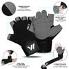 WESTWOOD FOX Gym Gloves Fitness Training Anti Slip Shock-Absorbing Weight Lifting Gloves Padded Grip Breathable Fingerless Workout Support for Men Women Cycling Exercise (Long Wristband, S) view 2
