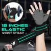 WESTWOOD FOX Gym Gloves Fitness Training Anti Slip Shock-Absorbing Weight Lifting Gloves Padded Grip Breathable Fingerless Workout Support for Men Women Cycling Exercise (Long Wristband, S) view 3