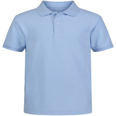 Izod Boys' School Uniform Short Sleeve Pique Polo, Light Blue, 14-16 Husky