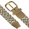 2 Count 7001 Leather Covered Buckle Woven Elastic Stretch Belt 1-1/4"(32mm) Wide (Beige/White, 2XL) view 2