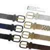 2 Count 7001 Leather Covered Buckle Woven Elastic Stretch Belt 1-1/4"(32mm) Wide (Navy, 3XL) view 4