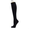 3 Pairs Women's Knee-high Therapeutic Graduated Anti-Fatigue 8-15mmHg Combed Cotton Compression Socks (X Solid Black White Navy) view 2