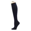 3 Pairs Women's Knee-high Therapeutic Graduated Anti-Fatigue 8-15mmHg Combed Cotton Compression Socks (X Solid Black White Navy) view 4