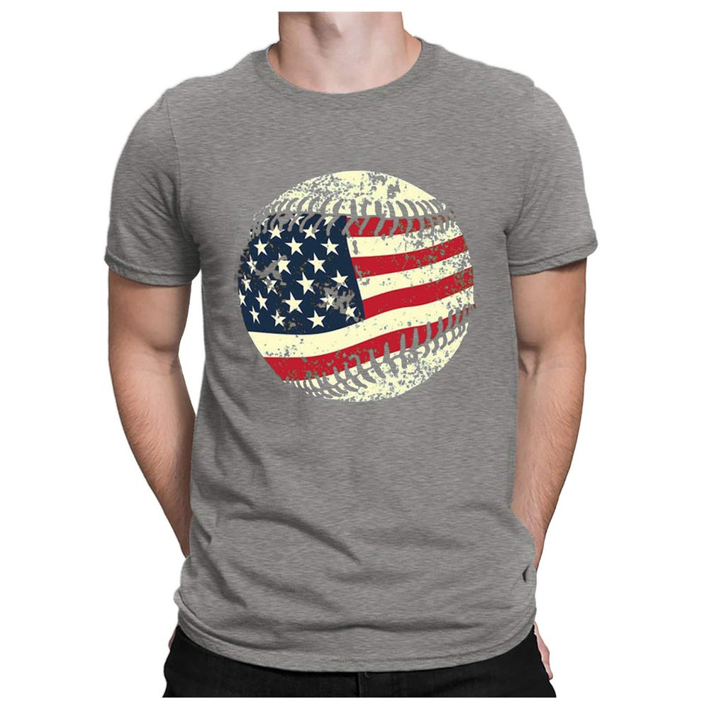 American Flag Shirt for Men Crew Neck Short Sleeve Summer Tshirt Shirts Letter Printed USA Flags Sweatshirt Tops