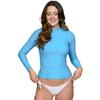 INGEAR Women's UV Sun Protection Long Sleeve Rash Guard Wetsuit Swimsuit Top (Turquoise, Medium) view 1