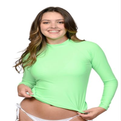 INGEAR Women's UV Sun Protection Long Sleeve Rash Guard Wetsuit Swimsuit Top (Seafoam, Large)