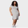 32 DEGREEES Womens Cool T-Shirt Dress | Moisture Wicking | Ultra-Soft | Anti - Odor | Side Slits, Ghost Grey Heather, XX-Large view 2