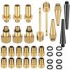 32PCS Premium Brass Valve Adapter, Bike Tire Valve Adapters, Ball Pump Needle, Adapters Kit as Inflation Devices and Accessories fit for Standard Pump or Air CompressorBrass-32Pcs  view 1