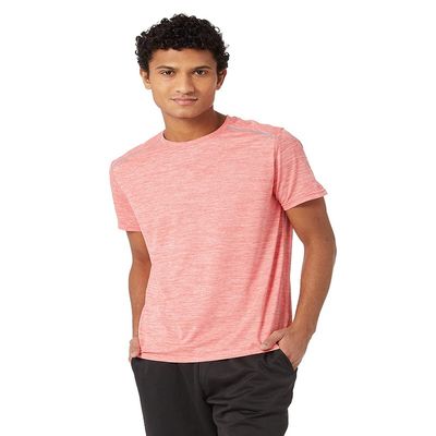 32 DEGREEES Mens Ultra-Sonic Active T-Shirt | Slim Fit | Breathable | Moisture Wicking | Anti-Odor | Reflective, Coralicious Space Dye, X-Large