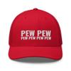 CreativeTees4You Pew Pew Pew Funny Trucker Cap Mesh Hat Adjustable Red view 1