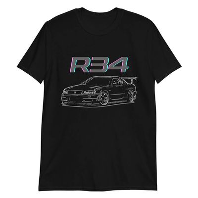 JG Infinite R34 GTR GT-R Skyline JDM Japanese Domestic Tuner Car Drifting Short-Sleeve Unisex T-Shirt Black