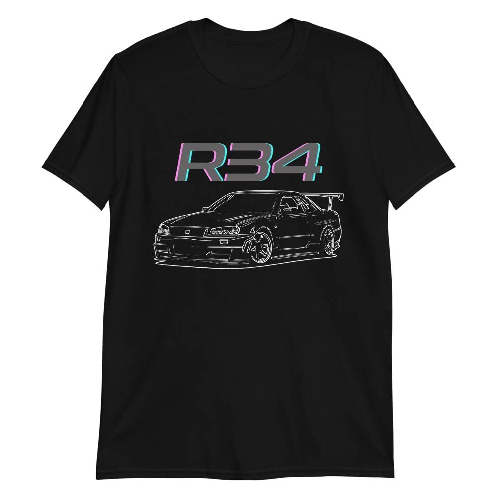 JG Infinite R34 GTR GT-R Skyline JDM Japanese Domestic Tuner Car Drifting Short-Sleeve Unisex T-Shirt Black