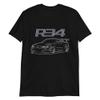 JG Infinite R34 GTR GT-R Skyline JDM Japanese Domestic Tuner Car Drifting Short-Sleeve Unisex T-Shirt Black view 1
