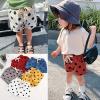 Kids Toddler Little Boy Girl Cotton Linen Summer Shorts Polka Dot Print Drawstring Waist Shorts Casual Pants 1-6 Years Red view 2