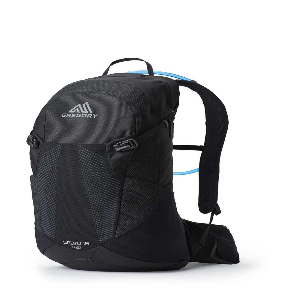 Gregory Salvo 16L H2O Unisex Day Hiking/Backpacking Hydration/Mountain Biking Backpack, 3L Water Reservoir/Bladder Included, One Size Fits All, Ozone Black