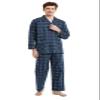amaxer Men's 100% Cotton Flannel Pajamas Set Long Sleeve Soft Button Pijamas Elastic Drawstring High Waist Pjs for Men-M view 1