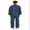 amaxer Men's 100% Cotton Flannel Pajamas Set Long Sleeve Soft Button Pijamas Elastic Drawstring High Waist Pjs for Men-M view 3