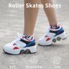 Double-Row Deform Wheel Automatic Walking Shoes Invisible Deformation Roller Skate Male and Female Skating Shoes 2 in 1 Removable Pulley Skate Shoes Recreation Sneakers view 4