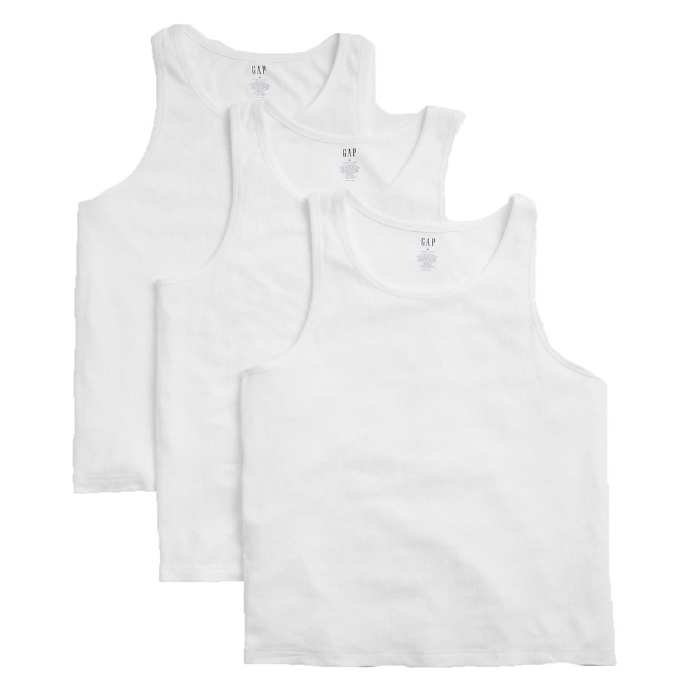 GAP Mens Tank Top (3-Pack) T Shirt, Optic White, X-Large US