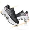 LDRFSE Double-Row Deform Wheel Automatic Walking Shoes Invisible Deformation Roller Skate Male and Female Skating Shoes 2 in 1 Removable Pulley Skate Shoes Recreation Sneakers view 1