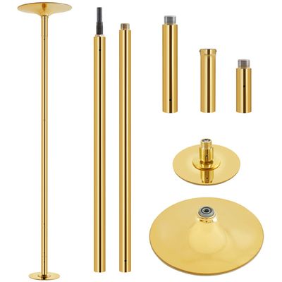 Topeakmart 45mm Portable Professional Stripper Pole Spinning and Static Dance Pole Kit Removable Fitness Exercise Dancing Pole - Gold