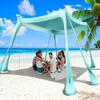 Wabolay Beach Tent Sun Shelter 10x10ft Beach Canopy Easy Pop Up Sun Shade Portable UPF50+ with 8 Sandbags-2 Sand Shovel-4 Aluminum Poles-Ground Pegs for Outdoor Family Camping Fishing Backyard Picnic view 1