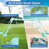 Wabolay Beach Tent Sun Shelter 10x10ft Beach Canopy Easy Pop Up Sun Shade Portable UPF50+ with 8 Sandbags-2 Sand Shovel-4 Aluminum Poles-Ground Pegs for Outdoor Family Camping Fishing Backyard Picnic view 4
