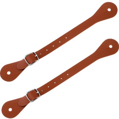 2 Pcs Leather Spur Straps Single Ply Spur Straps Western Man Woman Adjustable Boot Straps for Thigh High Boots 6 Holes Spur Straps Riding Leather Spur Straps 9.9 Inches (Brown)