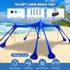 Wabolay Beach Tent Sun Shelter 10x10ft Beach Canopy Easy Pop Up Sun Shade Portable UPF50+ with 8 Sandbags-2 Sand Shovel-4 Aluminum Poles-Ground Pegs for Outdoor Family Camping Fishing Backyard Picnic view 2