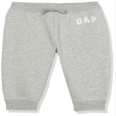 GAP Baby Girls Logo Pull-on Joggers Casual Pants, Light Heather Grey, 3T US