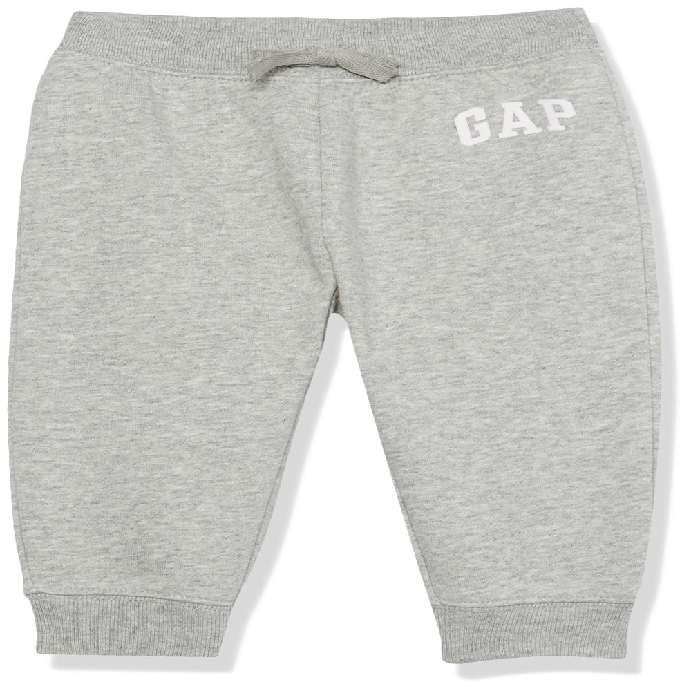 GAP Baby Girls Logo Pull-on Joggers Casual Pants, Light Heather Grey, 3T US