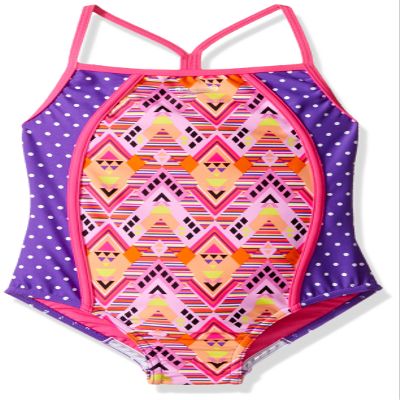 Speedo Girls Thin Strap One Piece Swimsuit (Pink, Large 12/14)