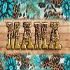 Mama | Cheetah Print | Turquoise Cow Hide Wood Style Background |Great Gift Idea|Decal Sticker|2 Pack|5 Inch Stickers|S10492 view 2