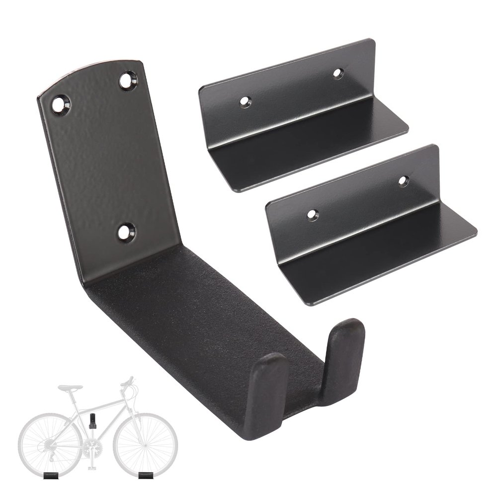 HIGHRAZON Bike Wall Mount, Pedal Mount Bike Rack for Garage, Bike Storage Hanger Bicycle, Heavy Duty Bike Hooks with Rubber Pad for Wall, Max 50LB, 1 Set