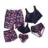 Ebrolkit Family Matching High Waisted Bikini Swimsuit 2 Piece Mommy and Me Ruffled Flounce Swimwear Bathing Suit Set (Men, X-Large, Blue-Flamingo) view 1