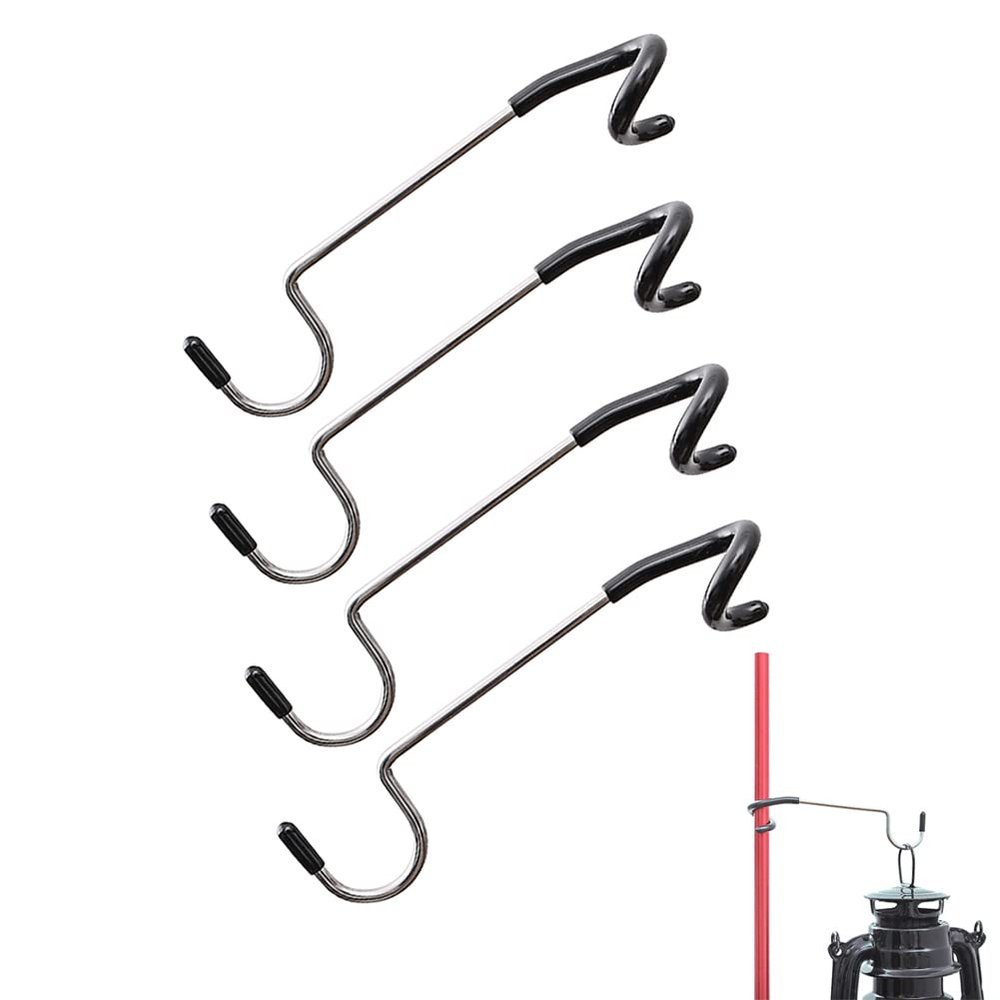 ODOORACT 4pcs Camping Lantern Hook Hanger - Multi-Purpose Camping Lamp Hook Lantern Hook, Portable Aluminum Alloy Tent Pole Post Lamp Holder Hook, Outdoor Camping Gadgets