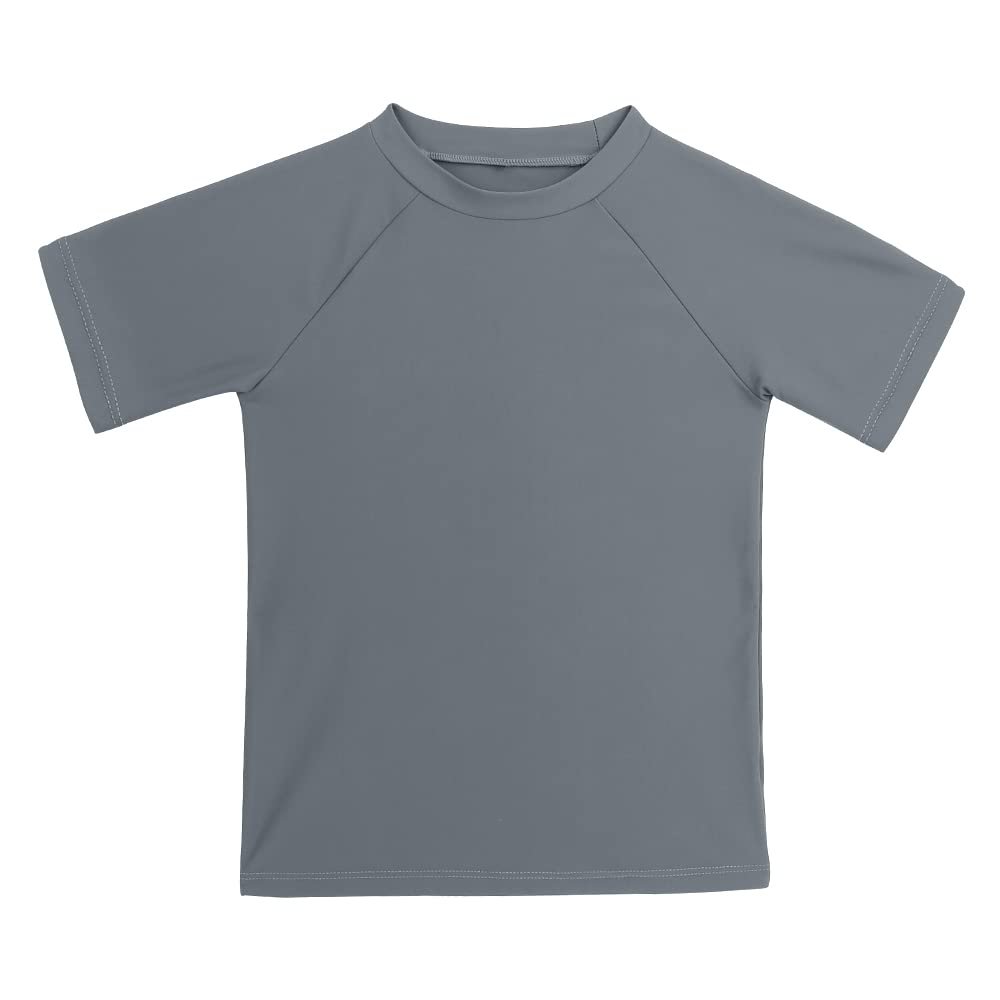 KAKU NANU Boys Rash Guard UPF 50+ Sun Shirt Toddler Short SleeveDark Grey2T
