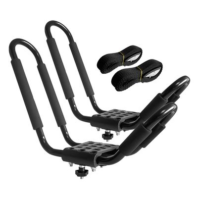 HIGHRAZON Kayak Roof Rack, 1 Pair J-Bar Roof Rack with 2 Ropes. Heavy Duty Kayak Roof Carrier for Your Canoe SUV and Trucks