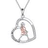 SHEAISRS 925 Sterling Silver Heart Softball Necklace Softball Jewelry Sport Necklace for Women view 1
