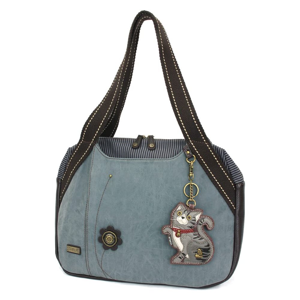 CHALA Bowling Bag - Gray Tabby Cat - Indigo
