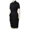 BLESSUME Black Women Clergy Tab Collar Dress Liturgical Pencil Dress Short Sleeve view 4