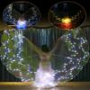 Aumulen Belly Dance Led Wings Performance Costume with Flexible Sticks for Women (White-turquoise) view 2